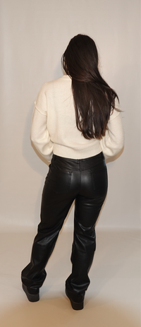 Straight Leg Faux Leather Pants